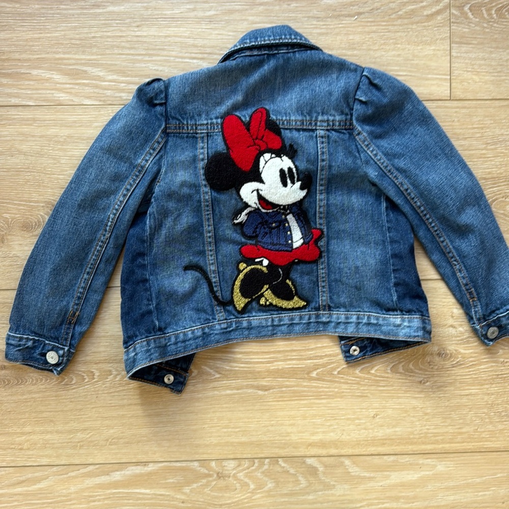 Gap Disney Jean Jacket with Minnie Mouse Patch on the Back